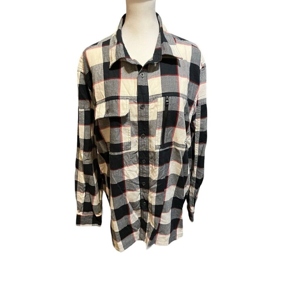 Wrangler All Terrain Gear Regular Fit Men's Size Large Flannel Button Up Shirt - Picture 2 of 8